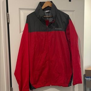 Columbia Men's Red and Gray Windbreaker